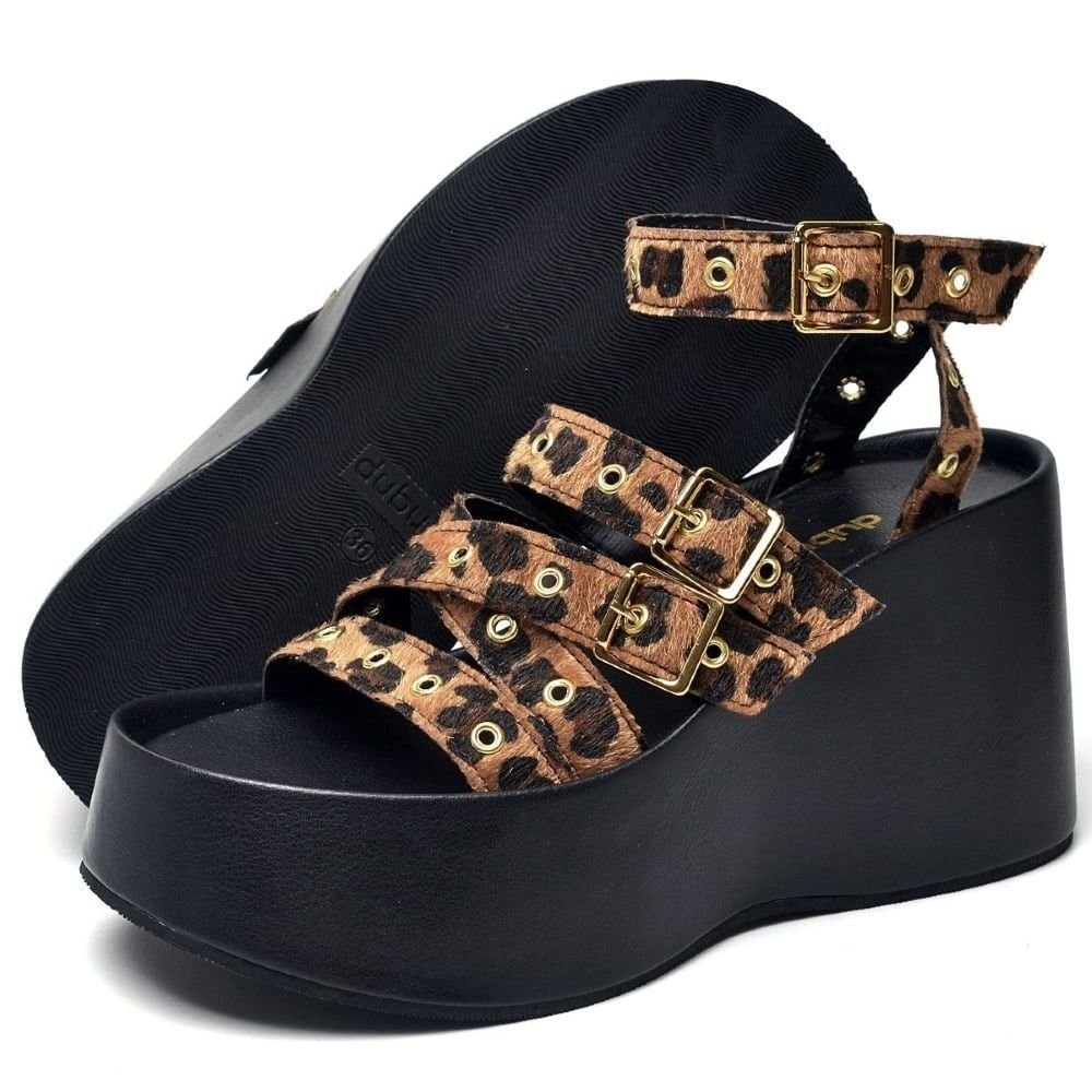 Tamanco Sandália Plataforma Feminino DUBUY 2102FG Onça 5