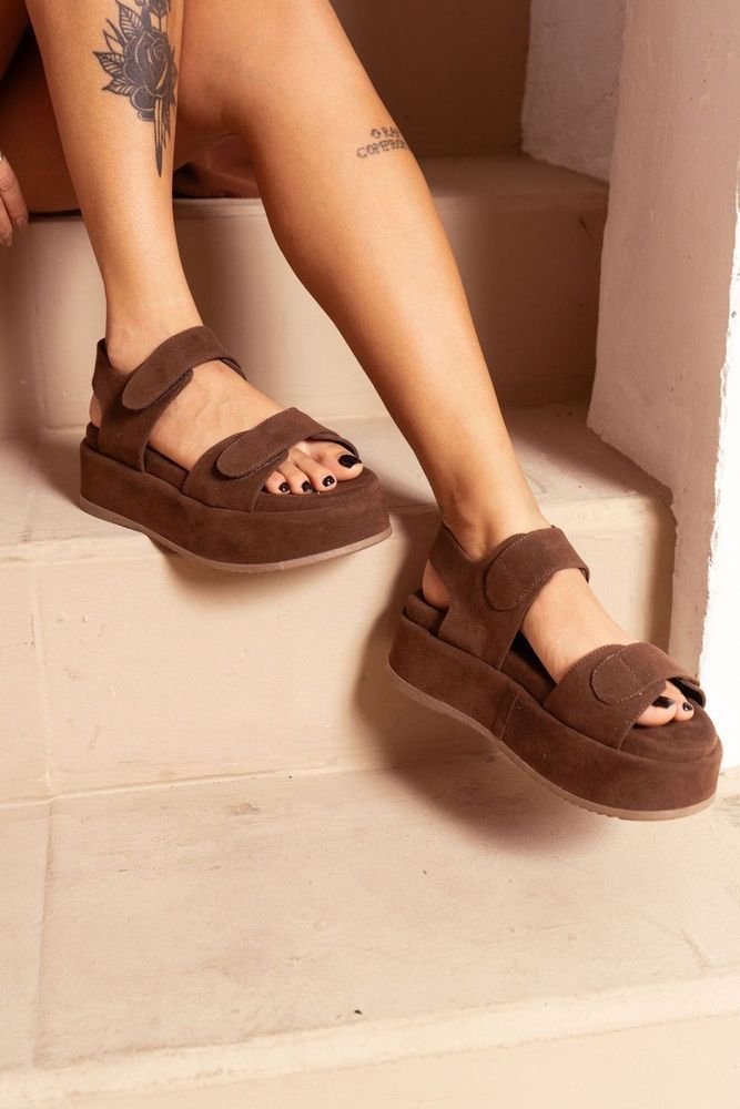 Sandália Papete Plataforma Feminina DUBUY 2088FG Marrom 6
