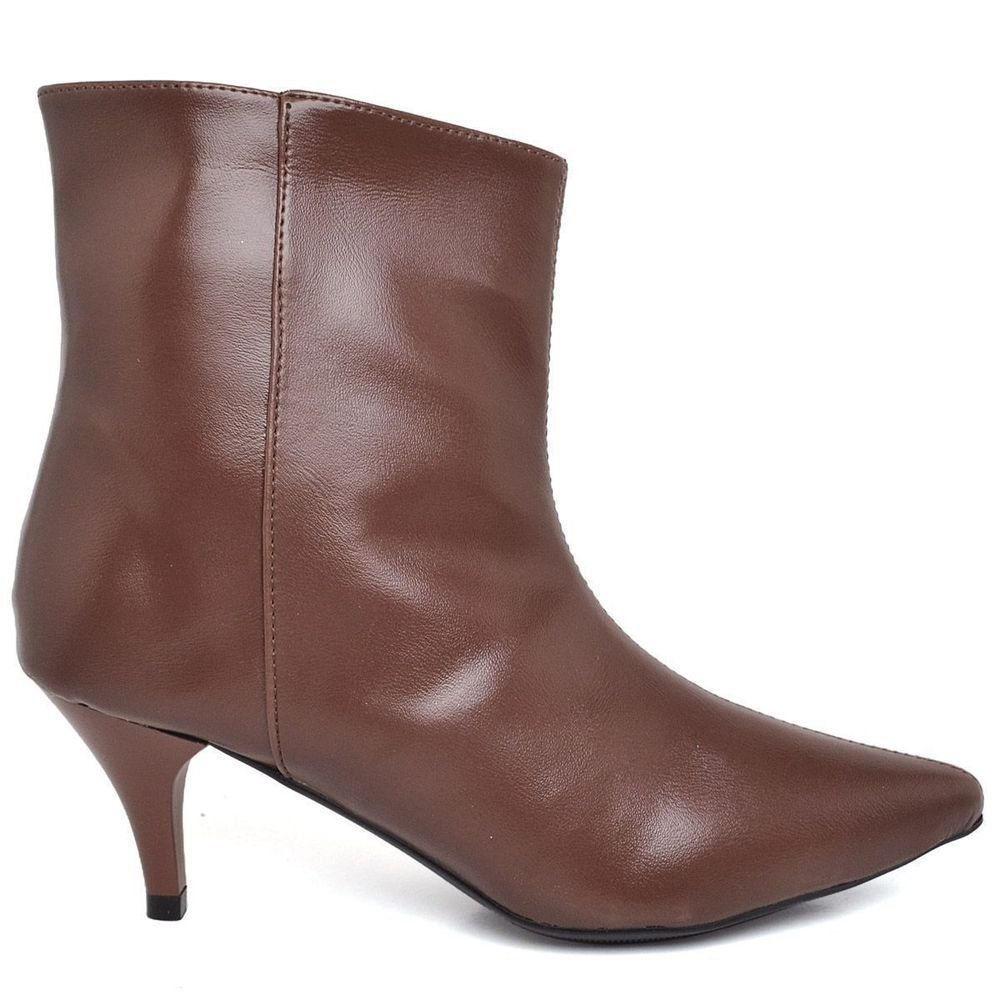 Bota Salto Bico Fino Feminino DUBUY 1712FG Marrom 2