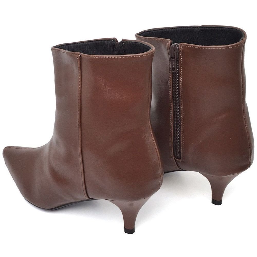 Bota Salto Bico Fino Feminino DUBUY 1712FG Marrom 3