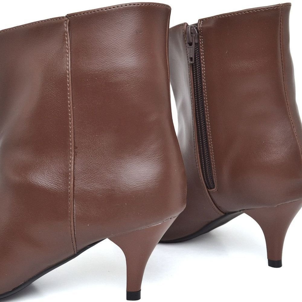 Bota Salto Bico Fino Feminino DUBUY 1712FG Marrom 4