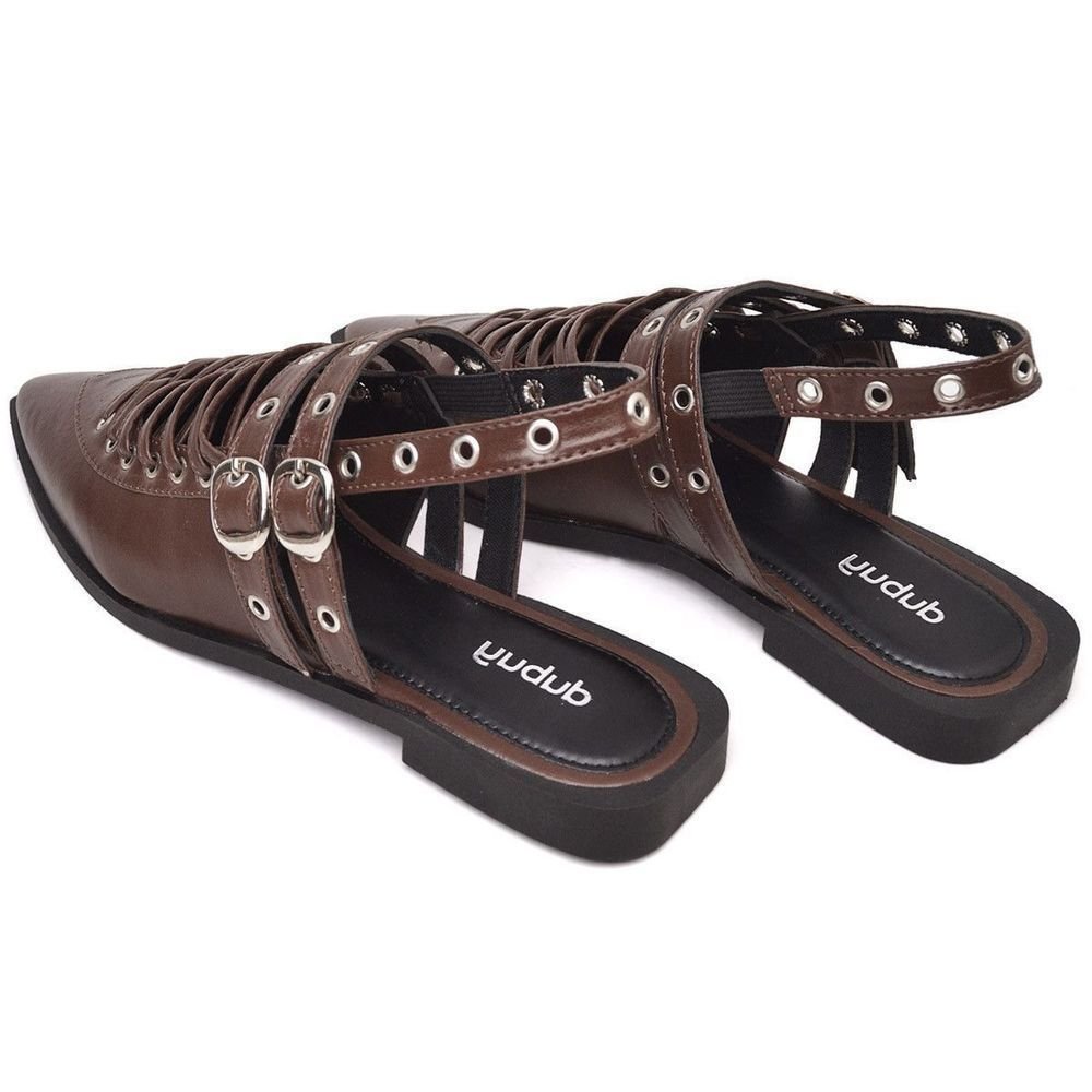 Sapatilha Feminina Detalhes Em Metal DUBUY 1308FG Marrom 3