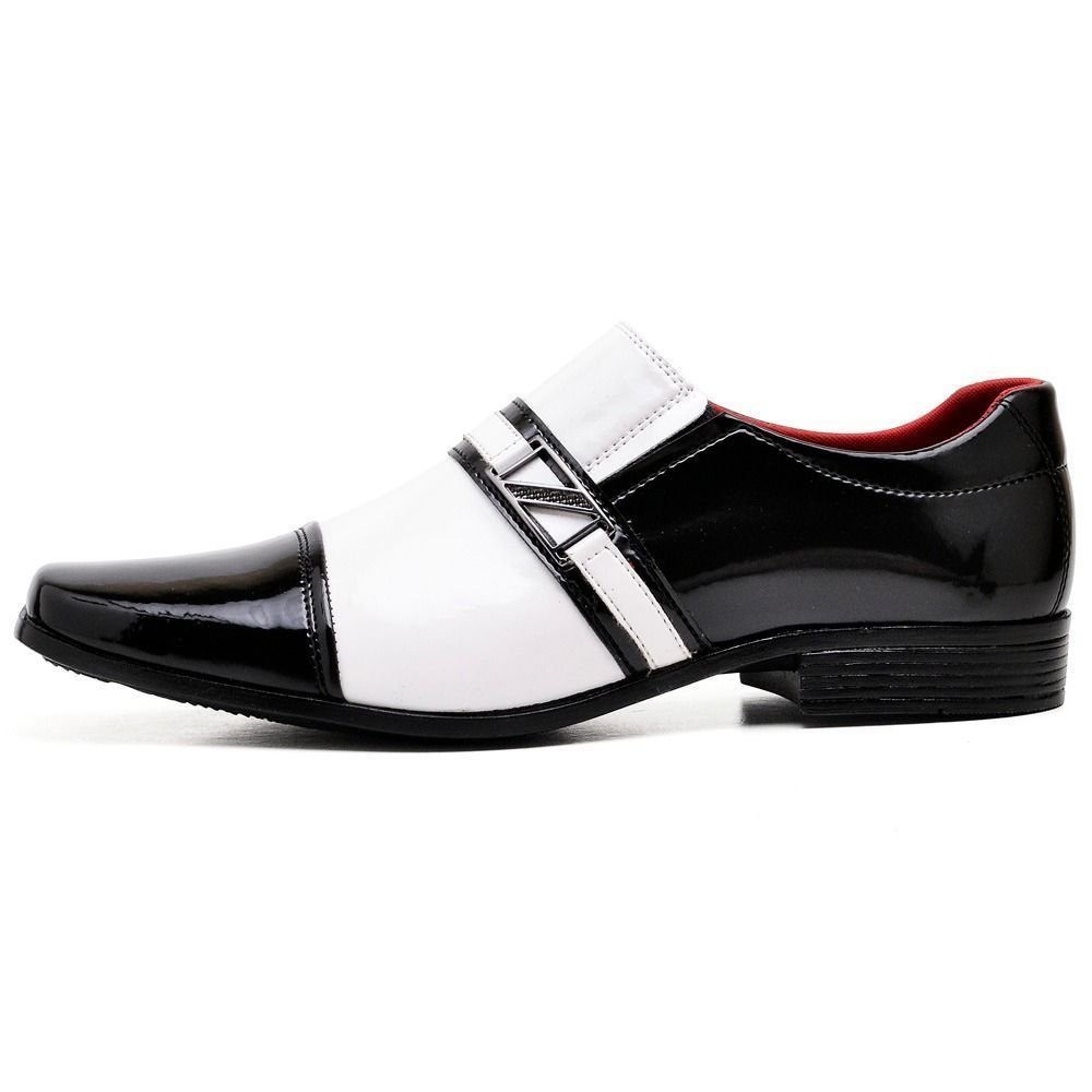 Sapato Social Masculino Com e Sem Verniz DUBUY 820FG Branco/Preto 4