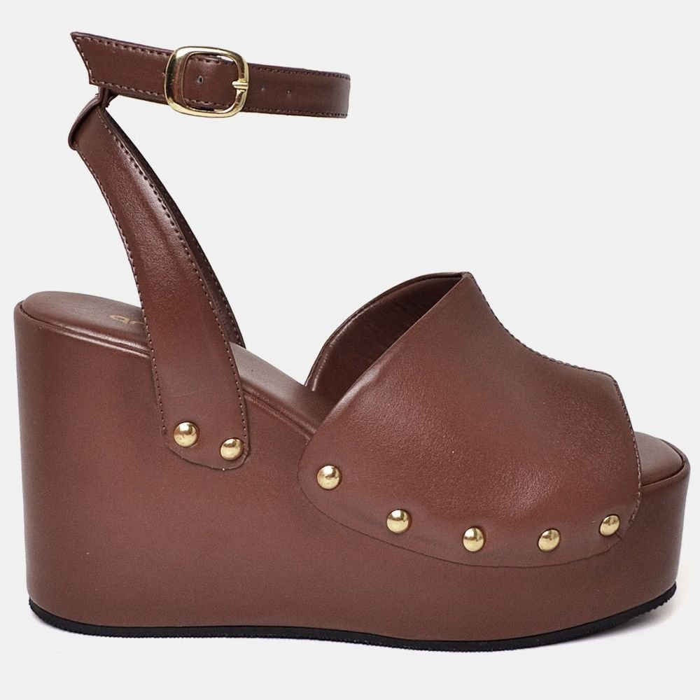 Sandália Tamanco Plataforma Feminina DUBUY 2108FG Marrom 2
