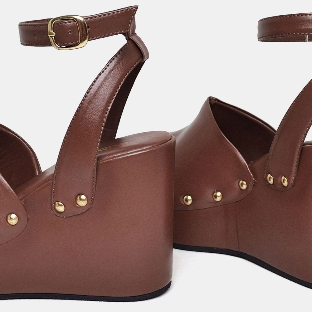 Sandália Tamanco Plataforma Feminina DUBUY 2108FG Marrom 3