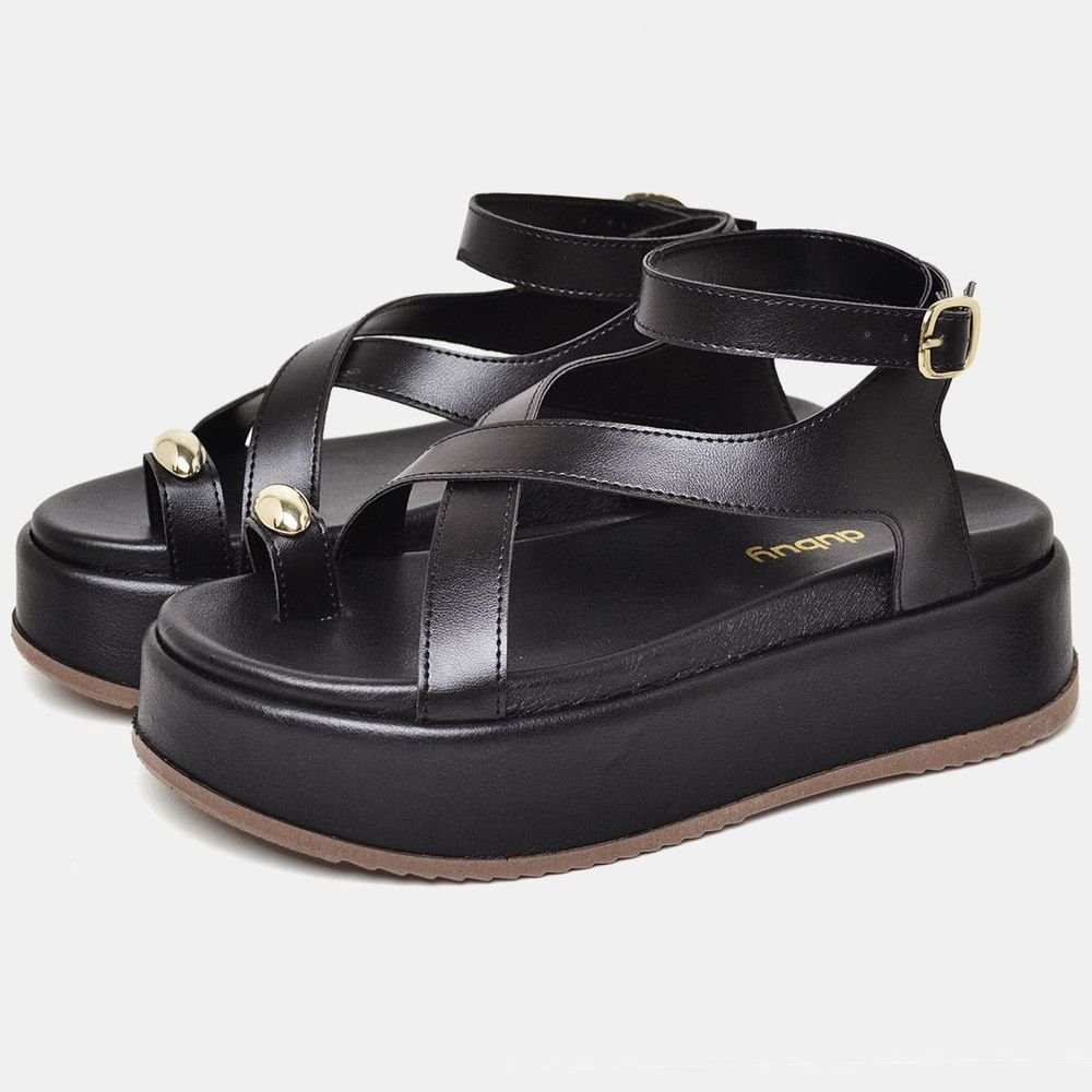 Papete Sandália Plataforma Feminina DUBUY 2090FG Preto 1