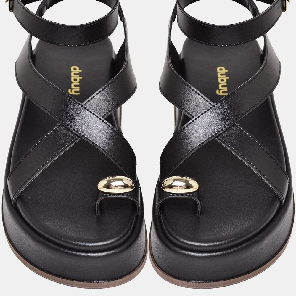 Papete Sandália Plataforma Feminina DUBUY 2090FG Preto 5