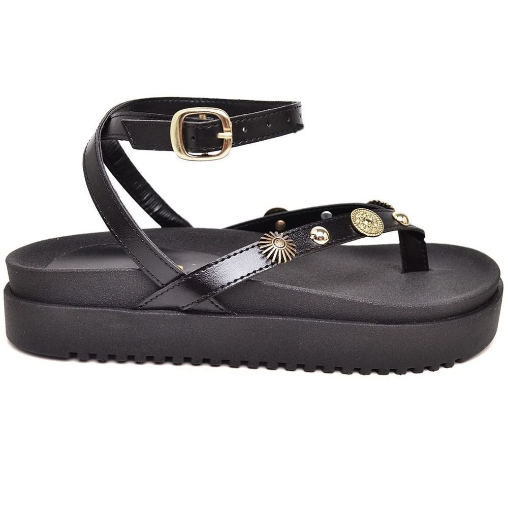 Sandália Feminina Detalhes Em Metal DUBUY 2094FG Preto 3
