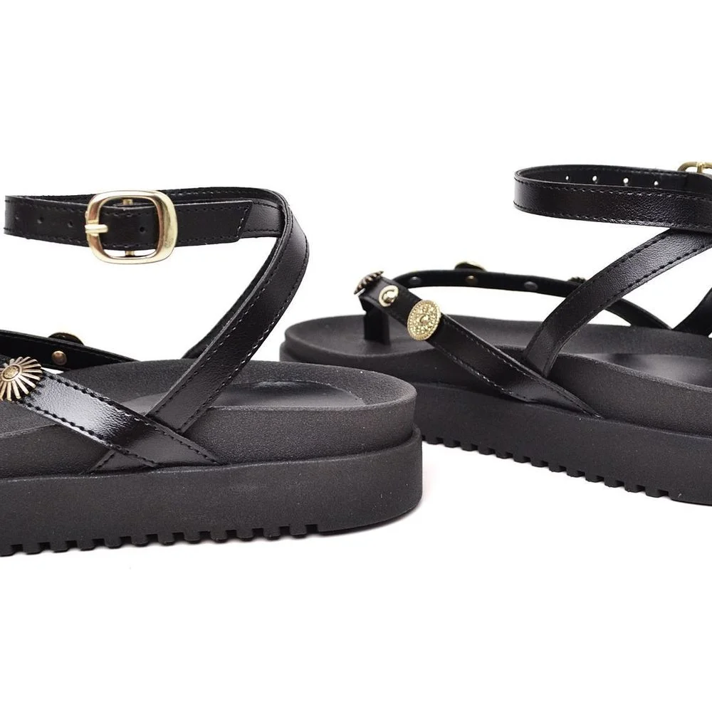 Sandália Feminina Detalhes Em Metal DUBUY 2094FG Preto 4