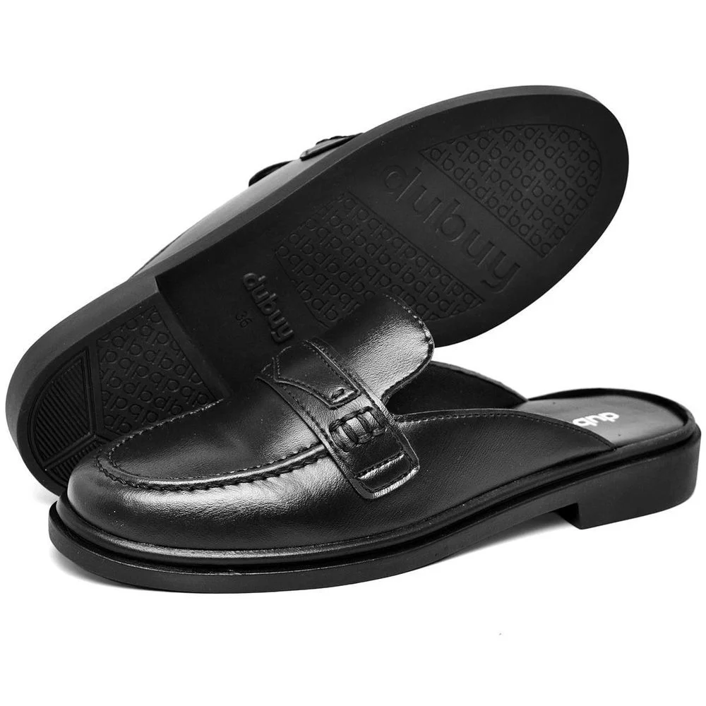 Sapato Mocassim Mule Feminino DUBUY 1420FG Preto 4