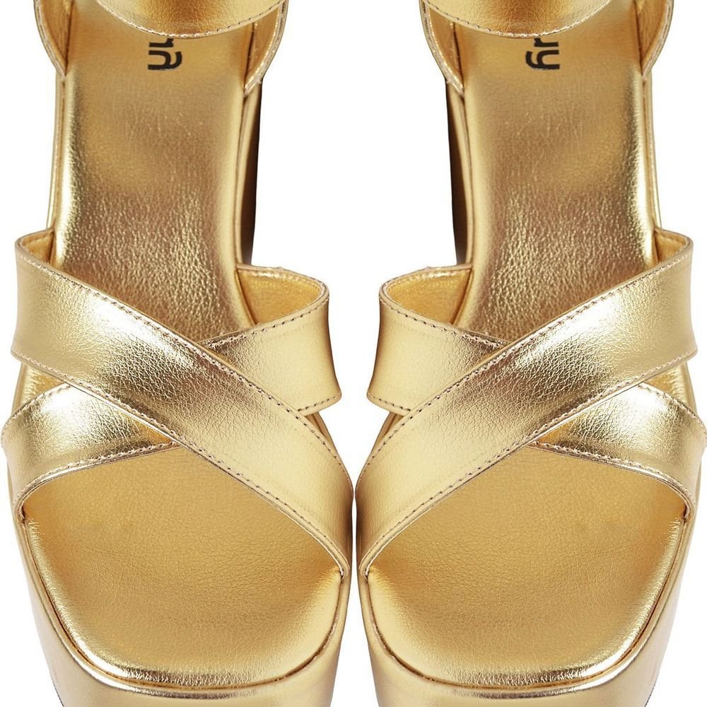 Sandália Plataforma Feminina Tamanco DUBUY 2112FG Dourado 2