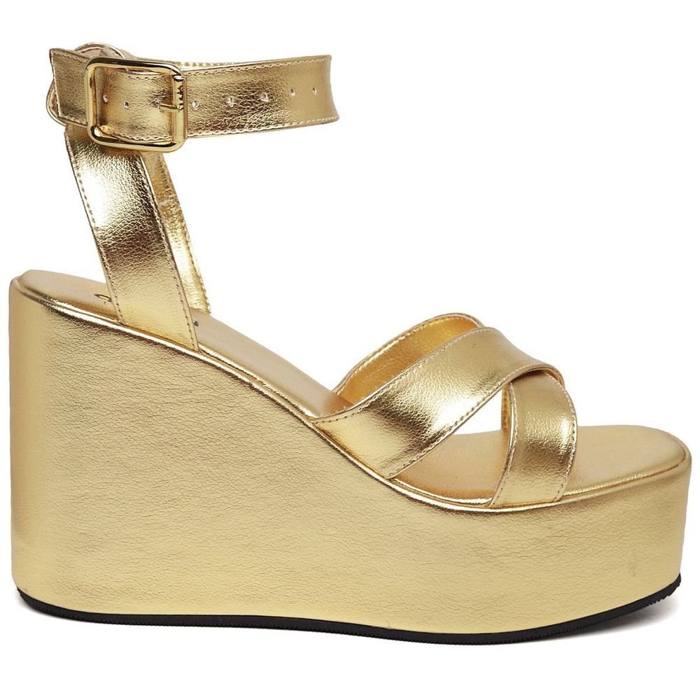 Sandália Plataforma Feminina Tamanco DUBUY 2112FG Dourado 3
