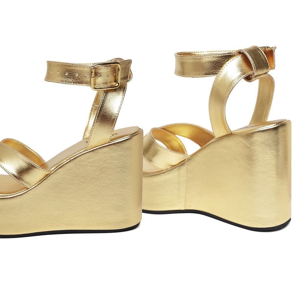 Sandália Plataforma Feminina Tamanco DUBUY 2112FG Dourado 5