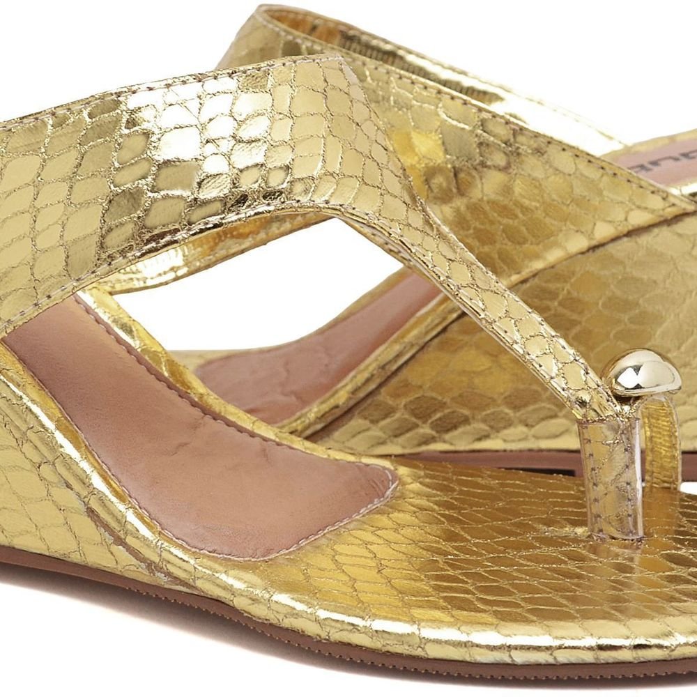 Sandália Feminina Tamanco Detalhes Em Metal DUBUY 2114FG Dourado 4