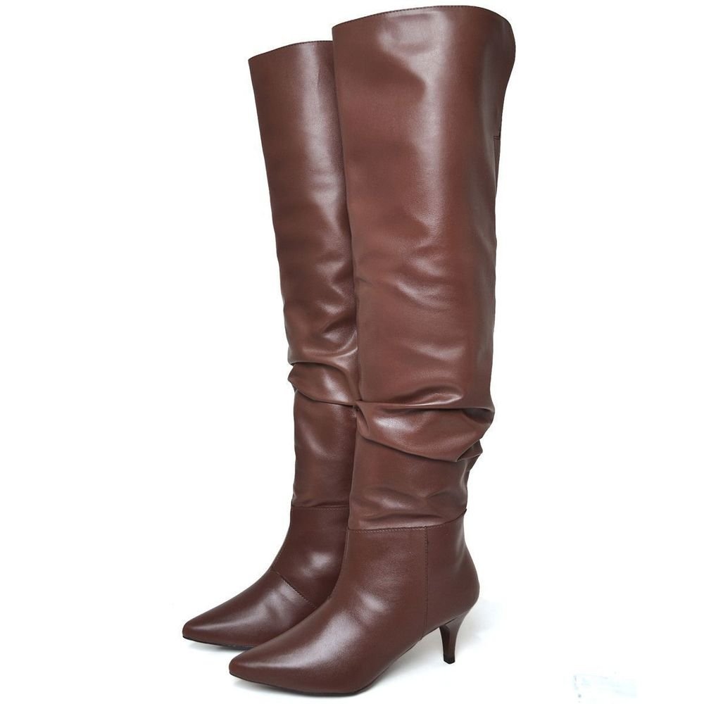 Bota Feminina Over The Knee Salto Bico Fino DUBUY 1710FG