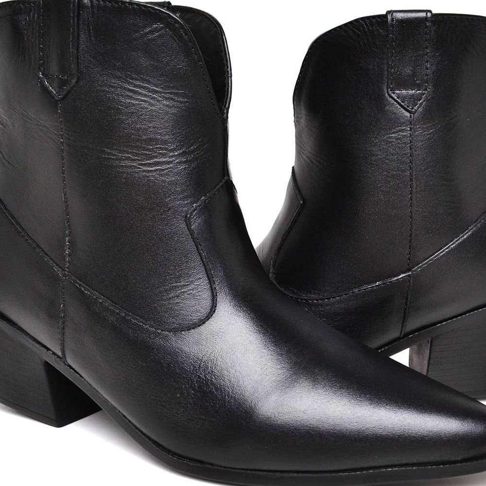 Bota Feminina Couro Legitimo Western Country DUBUY 1718FG Preto 5