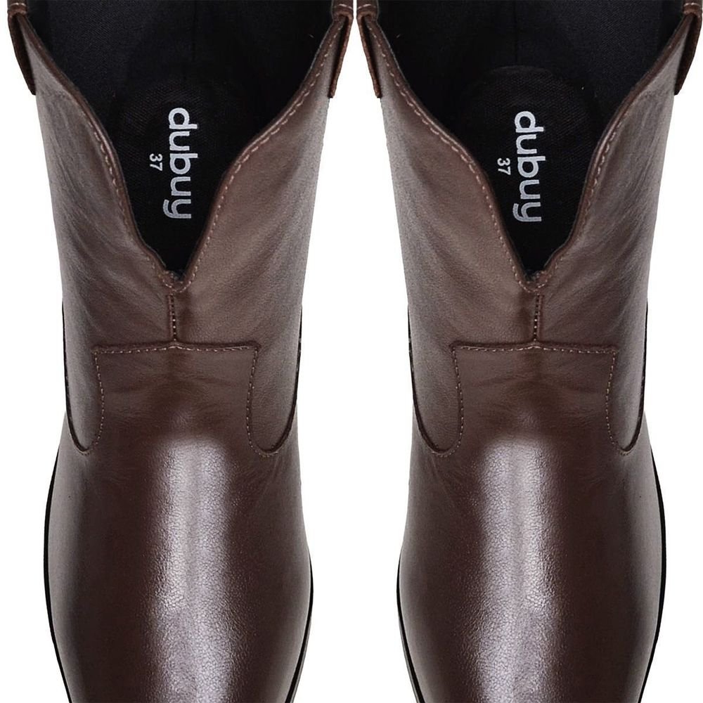 Bota Feminina Couro Legitimo Western Country DUBUY 1718FG Marrom 2