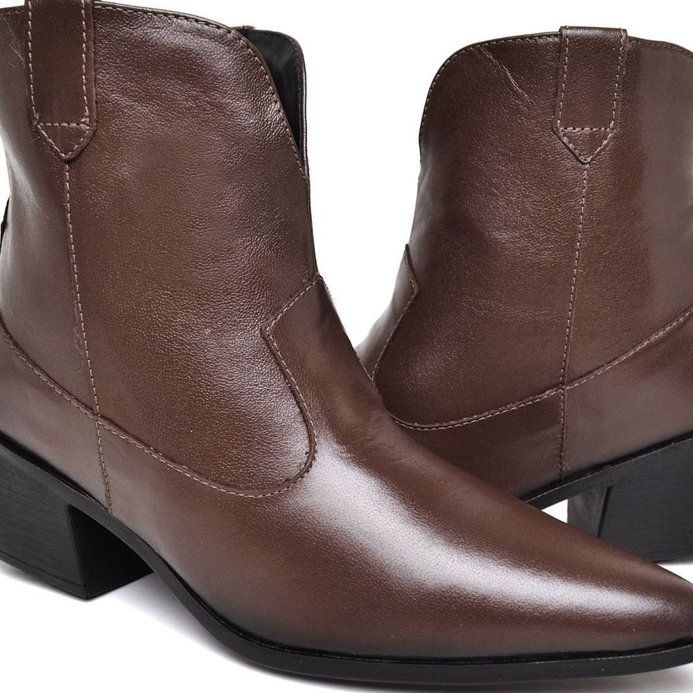 Bota Feminina Couro Legitimo Western Country DUBUY 1718FG Marrom 5