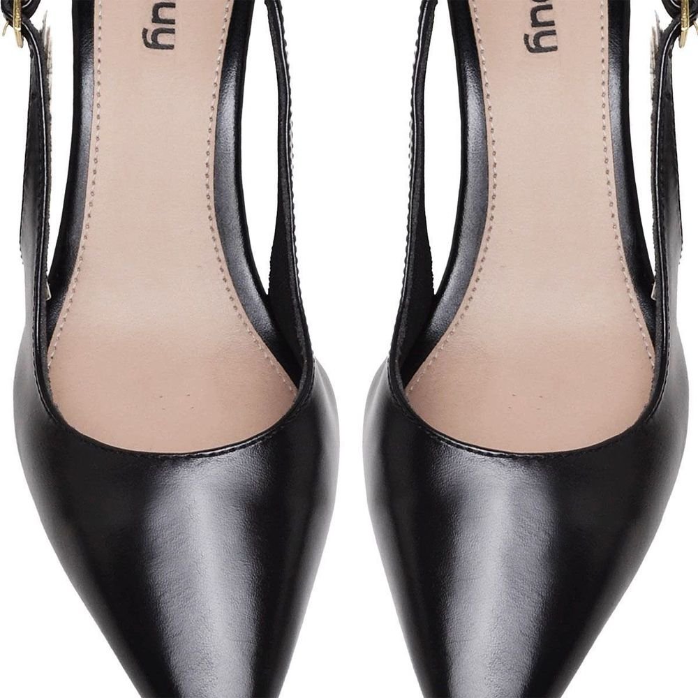 Sapato Feminino Scarpin Fivela Bico Fino DUBUY 1320FG Preto 2