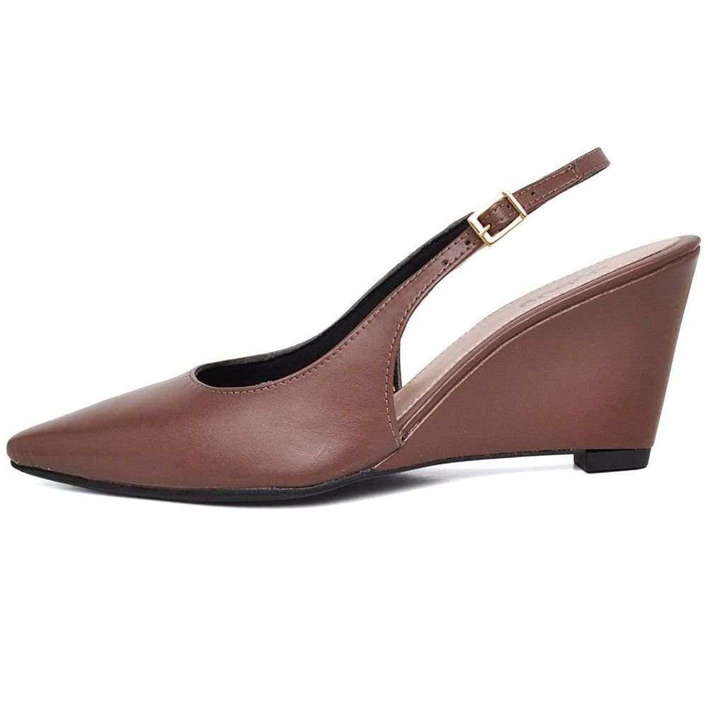 Sapato Feminino Scarpin Fivela Bico Fino DUBUY 1320FG Marrom 3