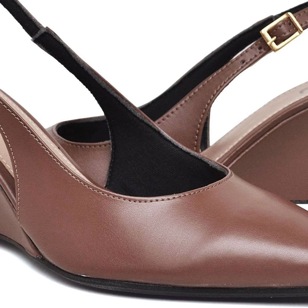 Sapato Feminino Scarpin Fivela Bico Fino DUBUY 1320FG Marrom 4