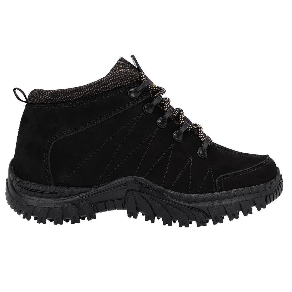 Bota Coturno Adventure Menino Cadarço Cano Curto Conforto Preto 3