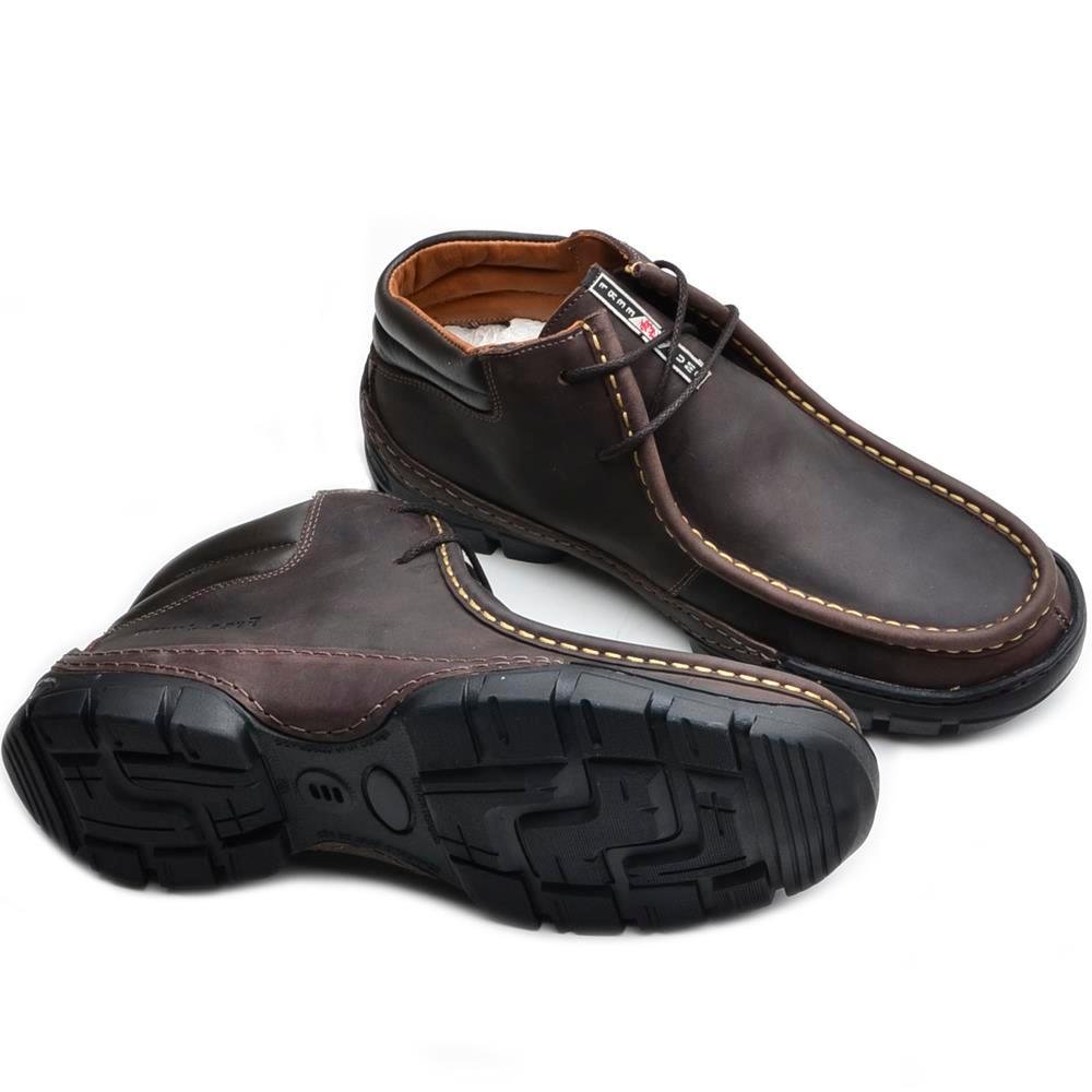 Bota Coturno Masculina Couro Casual Versátil Conforto Marrom 3