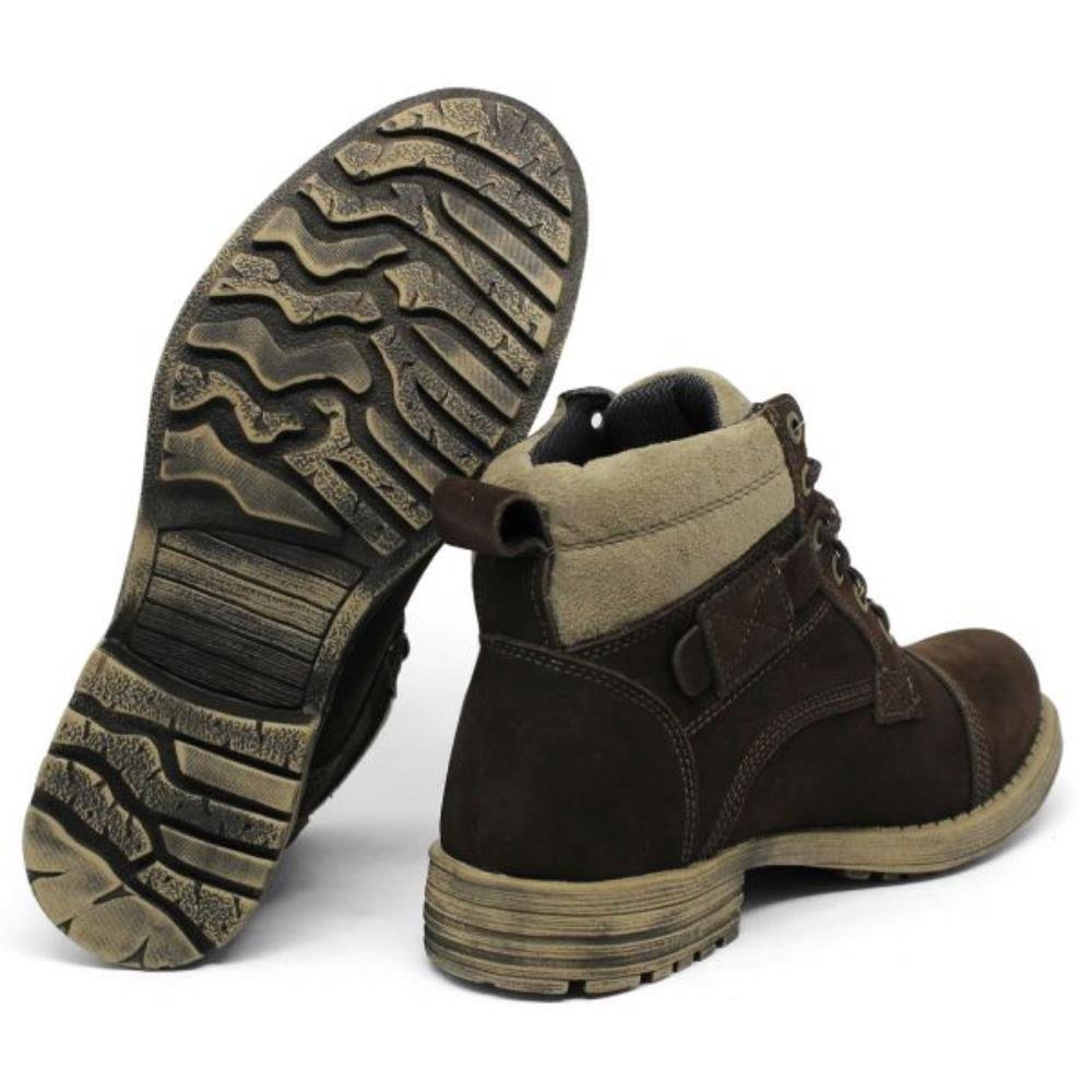 Bota Coturno Masculina Couro Versátil Confortável Marrom 3