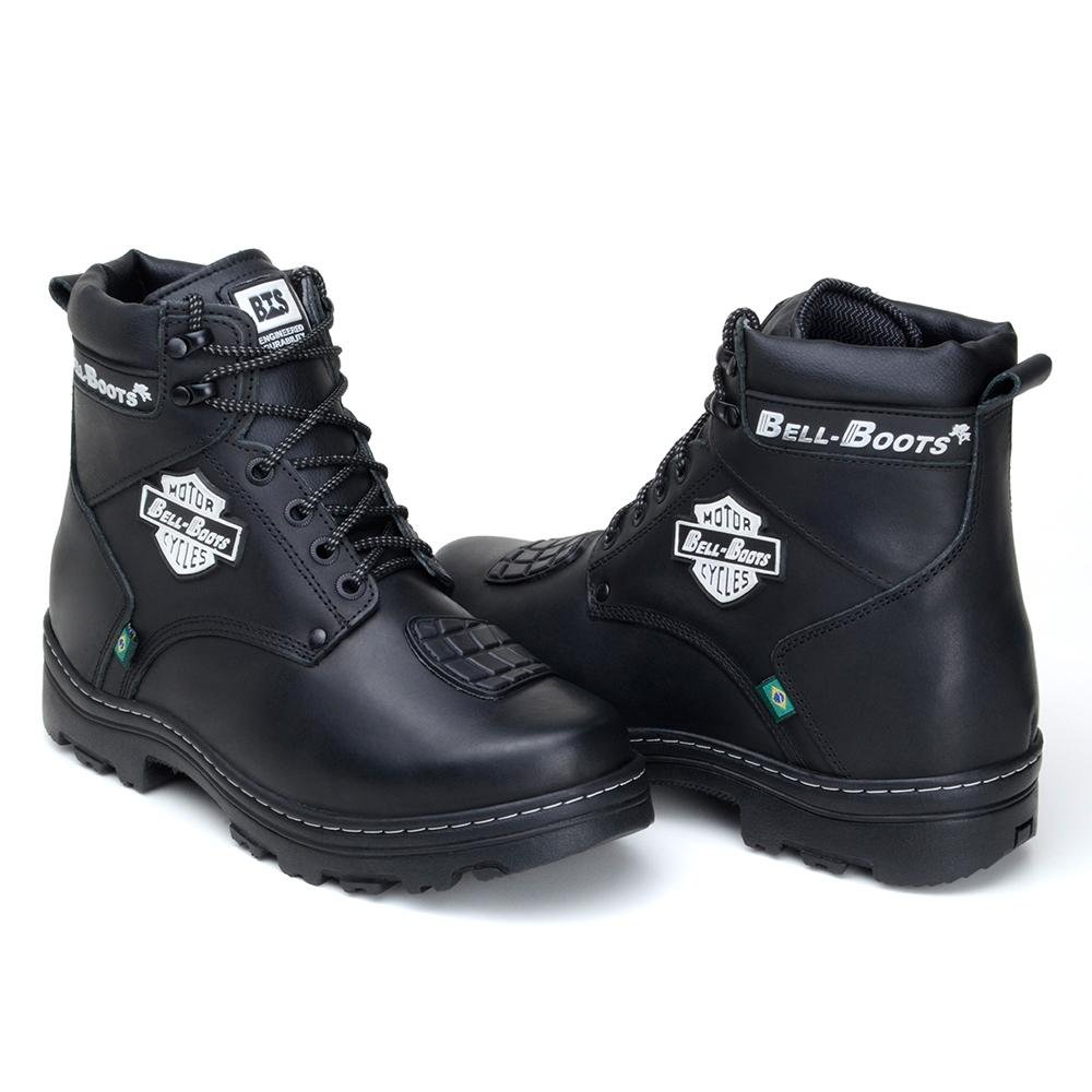 Bota Motociclista Masculina Cano Alto Conforto Básica Preto 3