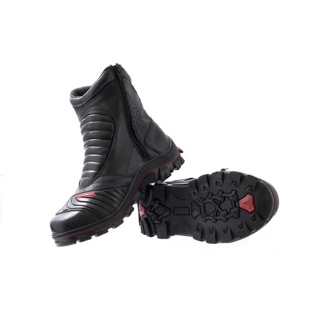 Bota Motociclista Masculina Couro Cano Alto Dia a Dia Preto 3