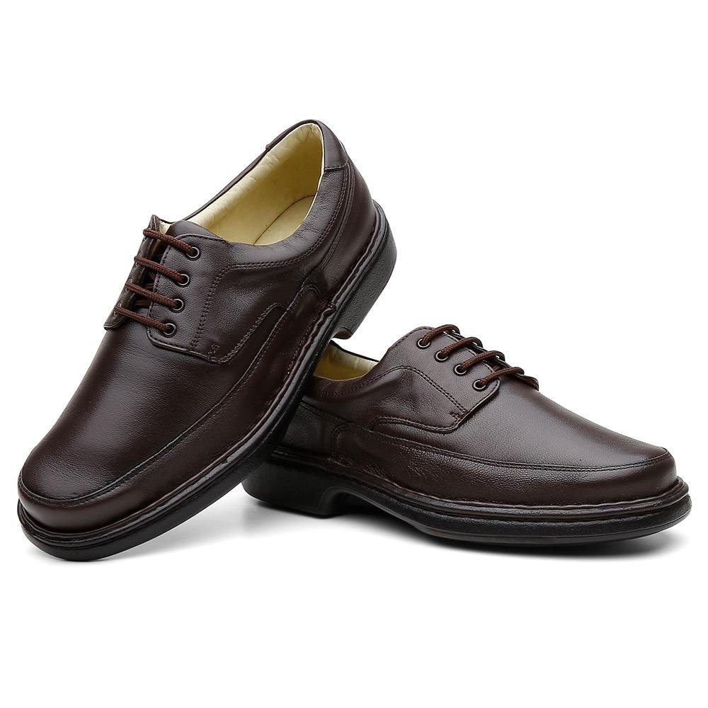 Sapato Social Conforto Masculino Macio Prático Dia a Dia Marrom 2