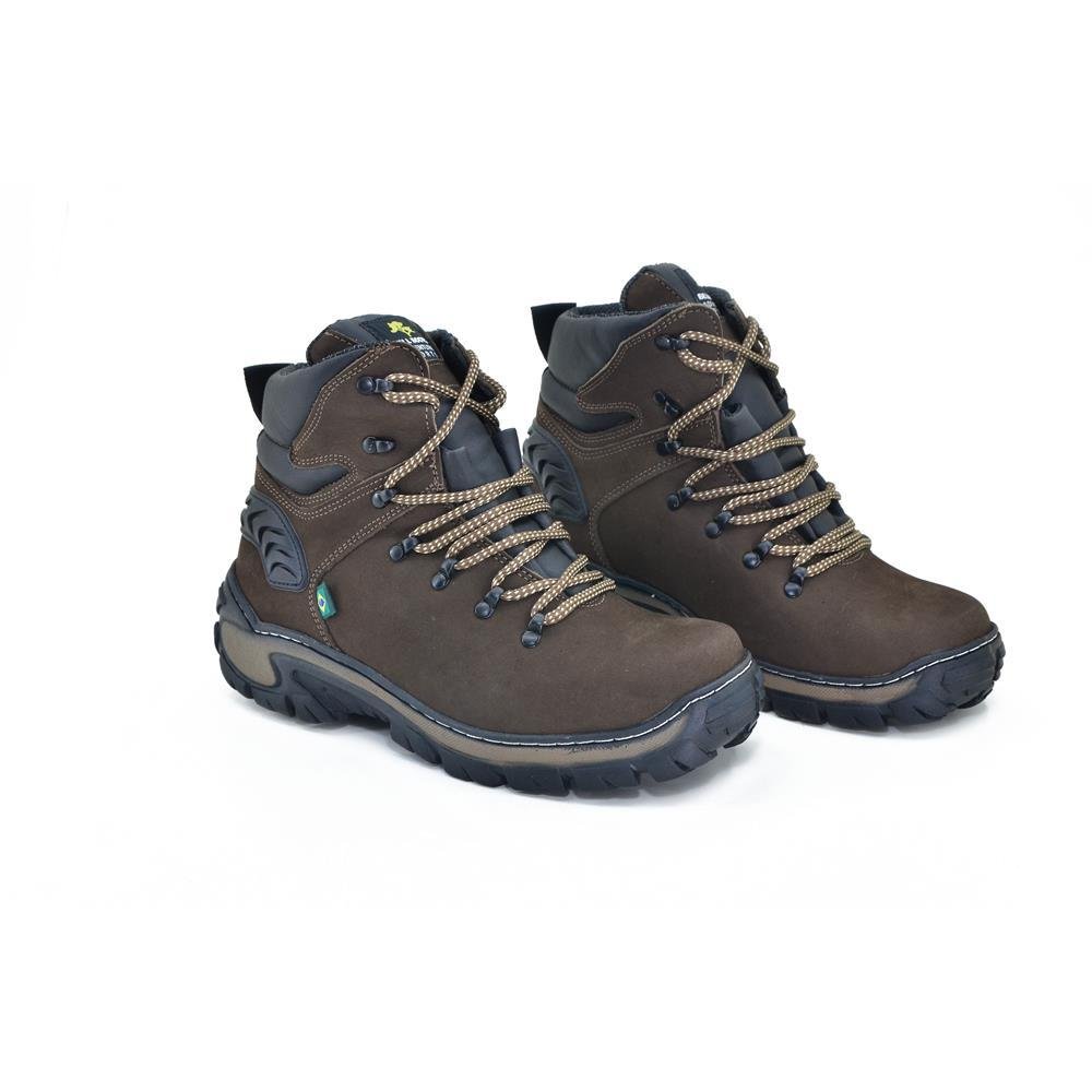 Bota Coturno Adventure Masculina Couro Caminhada Conforto