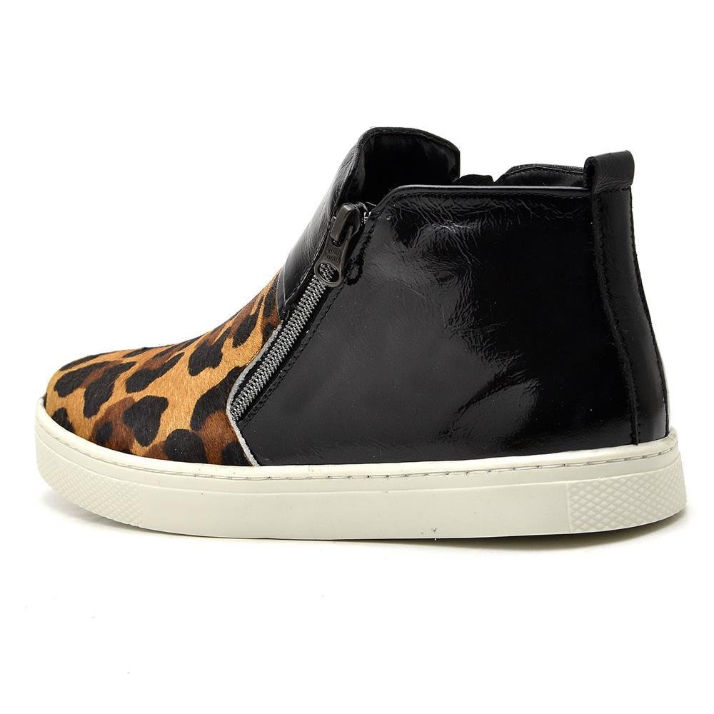 Bota Feminina Couro Cano Baixo Zíper Conforto Moda Casual Marrom 2