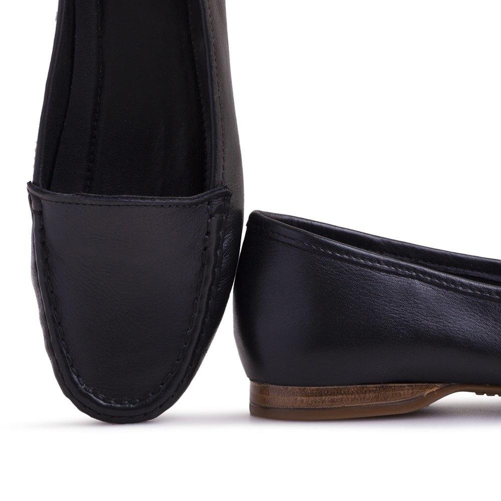 Mocassim Dockside Feminino Couro Liso Conforto Casual Preto 3