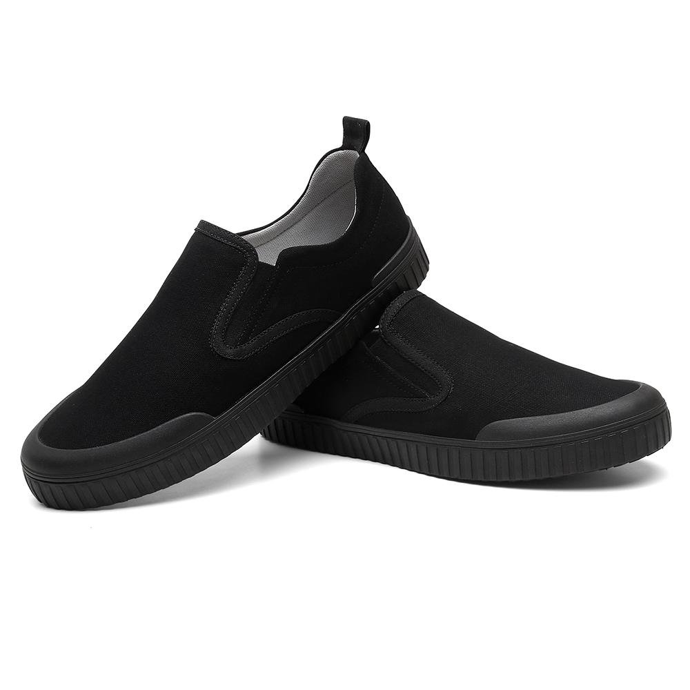 Tênis Slip On Masculino Bico Redondo Conforto Dia a Dia Preto 2