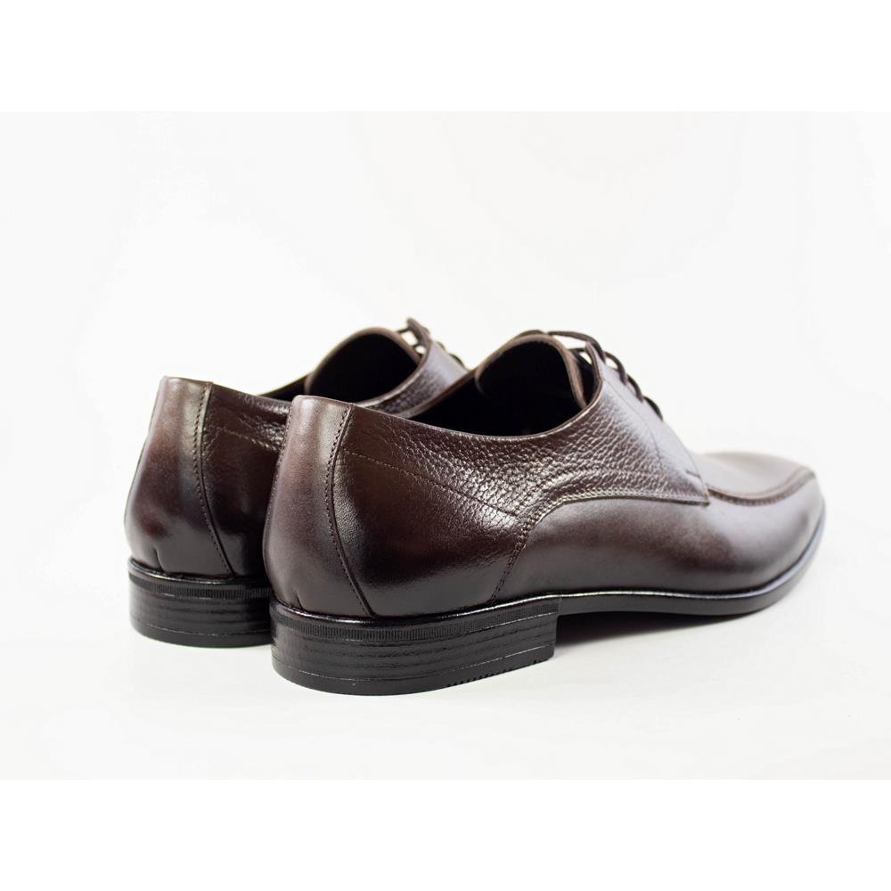Sapato Social Masculino Couro Cadarço Cano Baixo Clássico Marrom 3