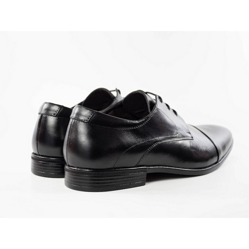 Sapato Social Masculino Couro Cano Curto Derby Conforto Preto 3