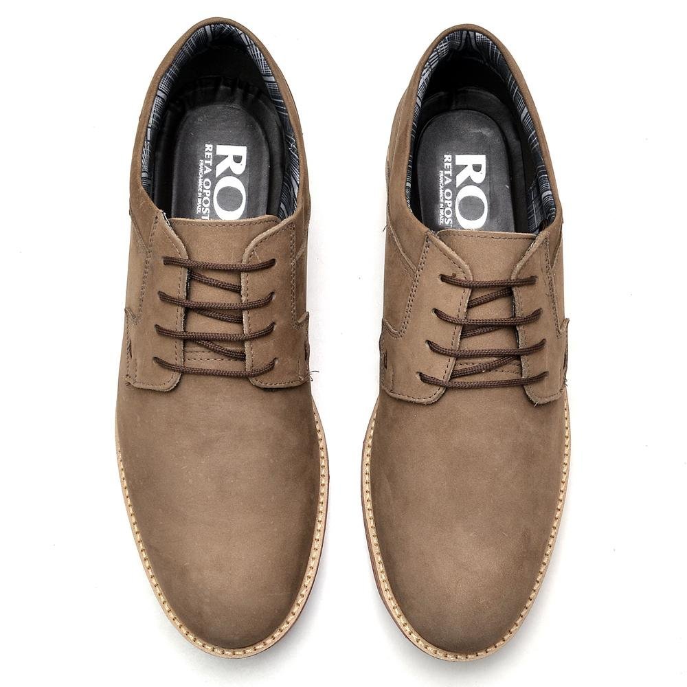 Sapato Social Masculino Couro Derby Cano Curto Casual Bege 3