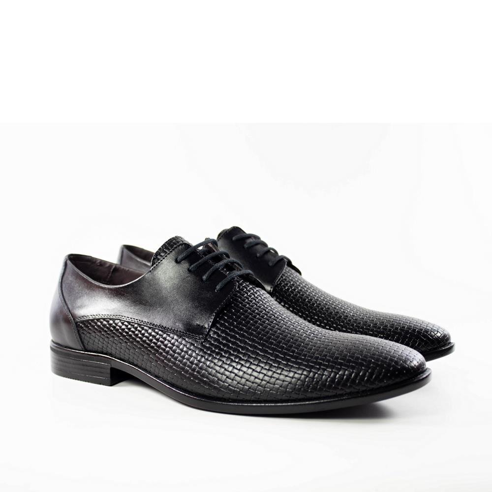 Sapato Social Masculino Couro Derby Tressê Clássico Preto 2