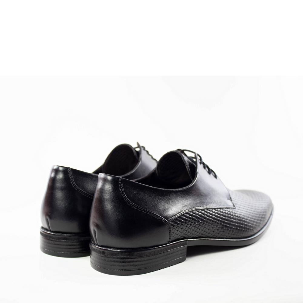 Sapato Social Masculino Couro Derby Tressê Clássico Preto 3