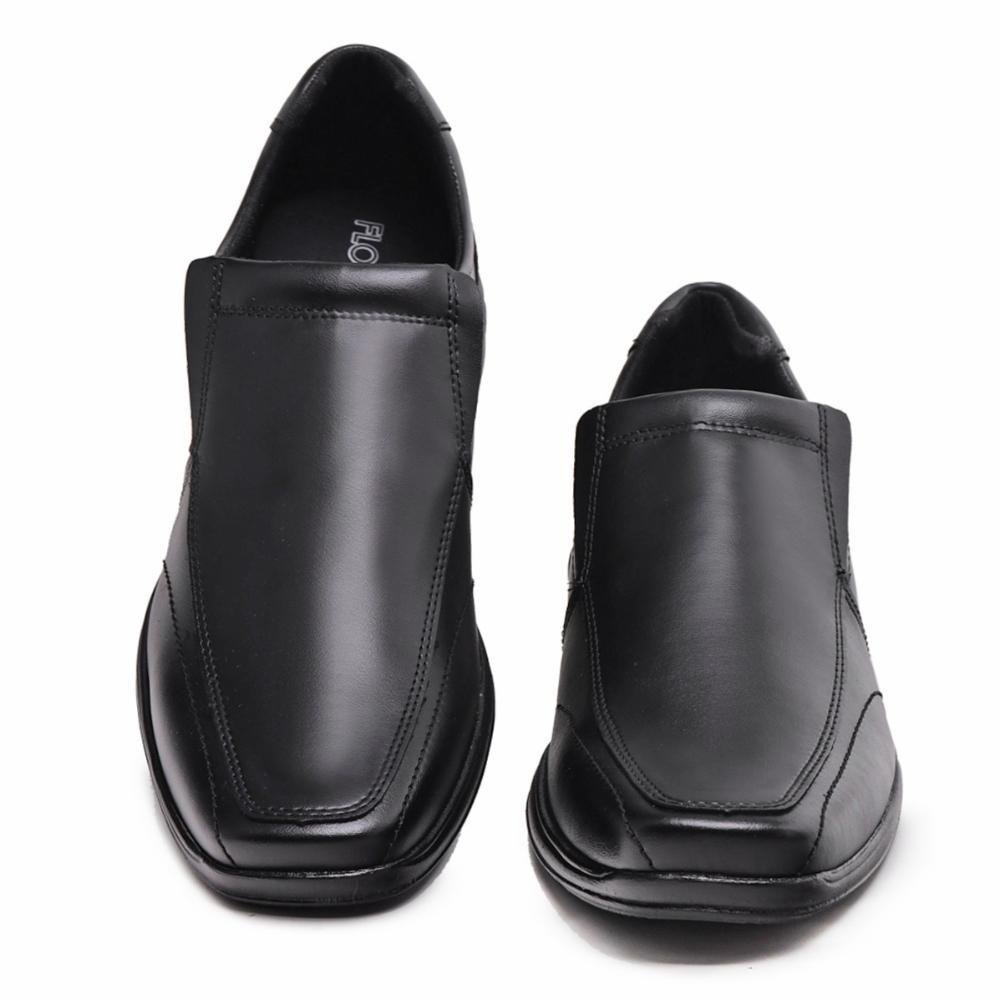 Sapato Social Masculino Bico Quadrado Calce Fácil Casual Preto 4