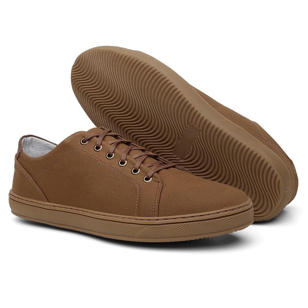 Sapatênis Casual Masculino Cadarços Despojado Confortável Marrom 3
