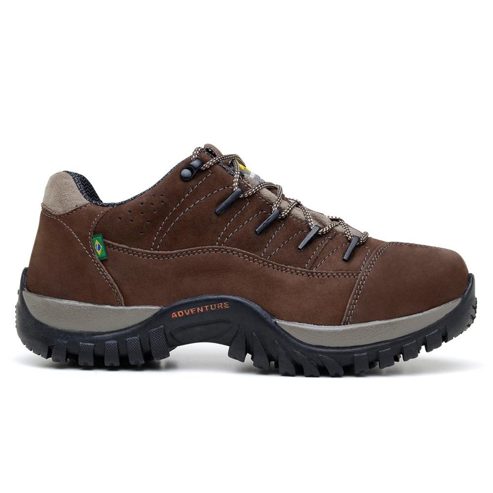 Tênis Adventure Couro Masculino Nobuk Conforto