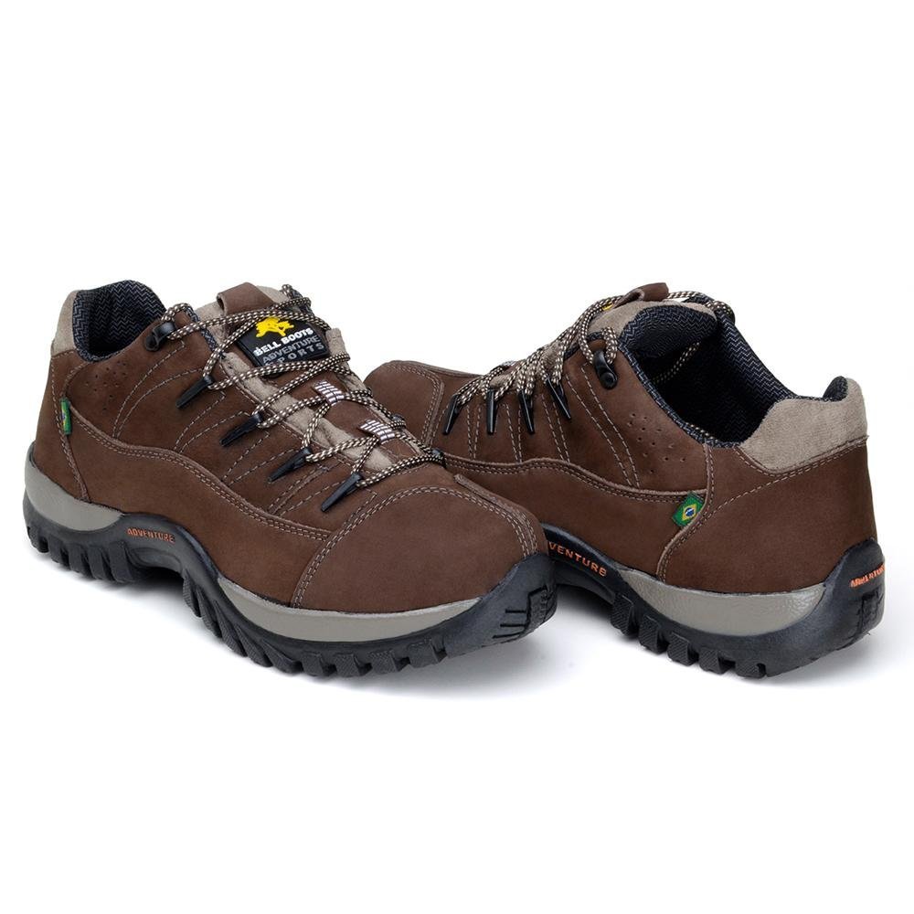 Tênis Adventure Couro Masculino Nobuk Conforto Marrom 3