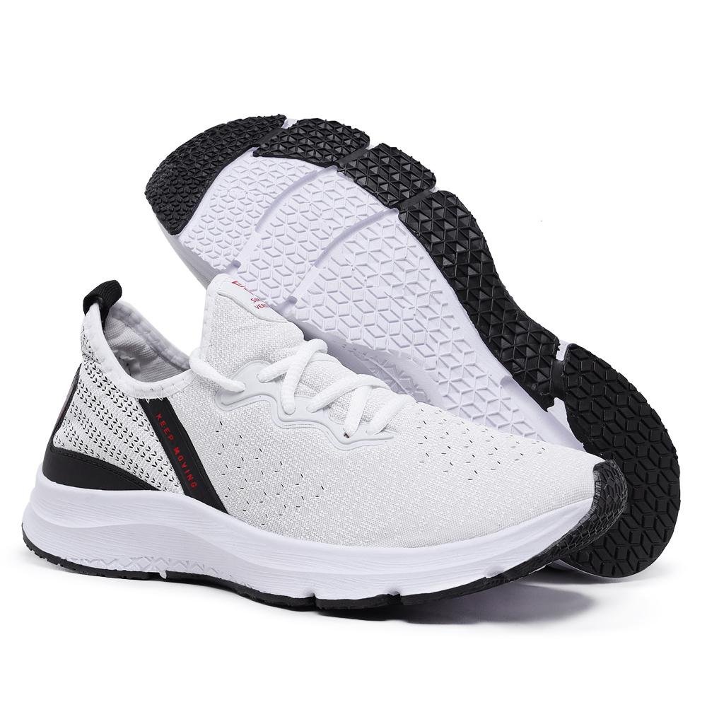 Tênis Masculino Esporte Academia Calce Fácil Conforto Branco 4