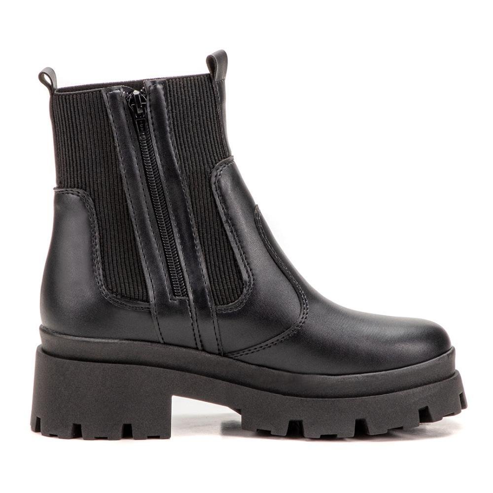 Bota Feminina Tratorada Chelsea Elástico Confortável Moderna Preto 3