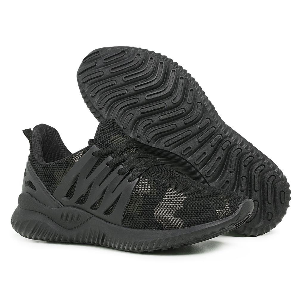 Tênis Masculino Esporte Academia Confortável Macio Moderno Preto 4