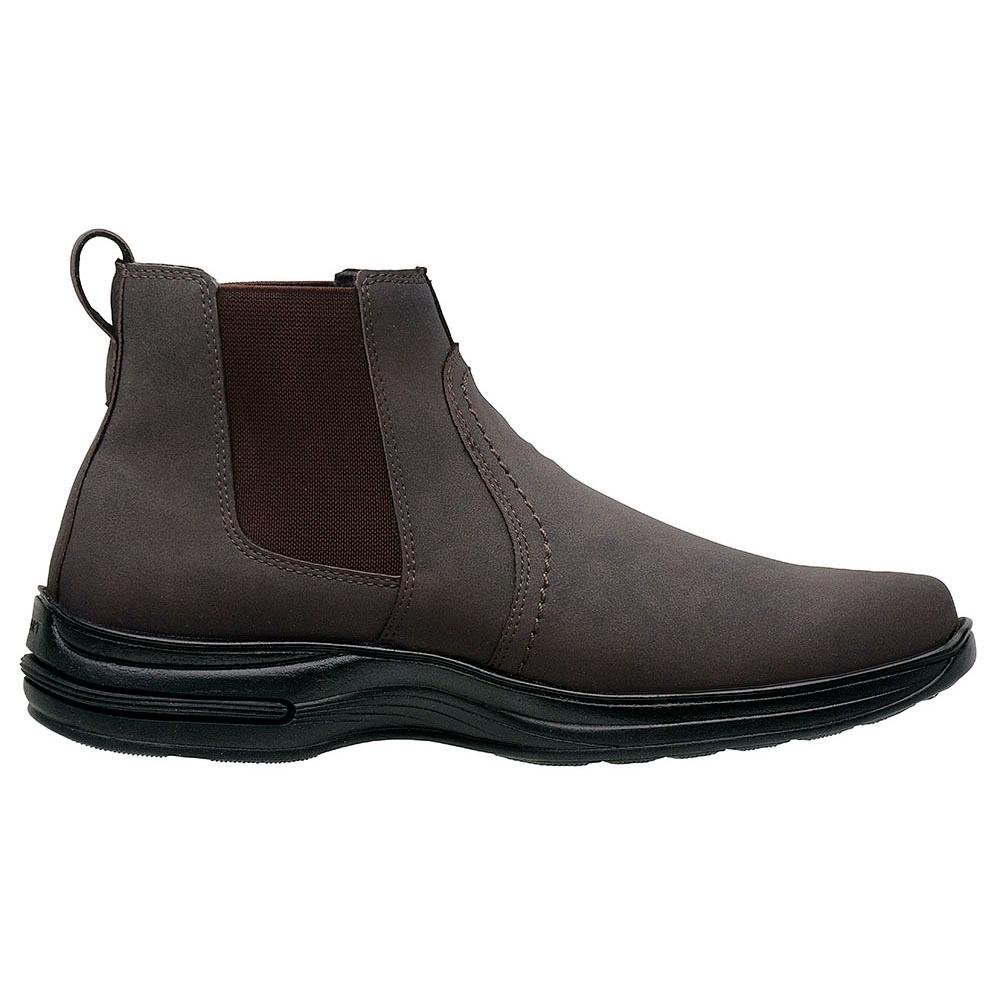 Bota Masculina Cano Médio Social Casual Elástico Confortável Marrom 3