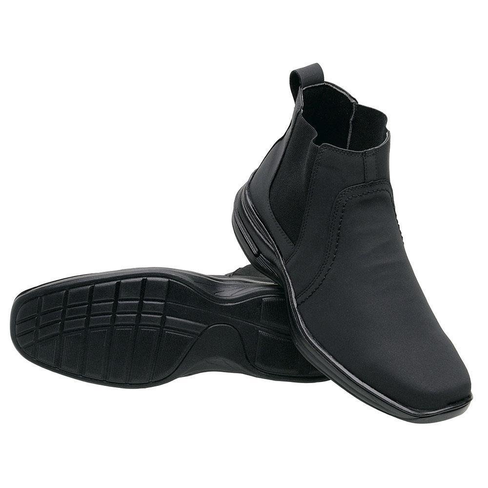 Bota Masculina Cano Médio Social Casual Elástico Confortável Preto 4