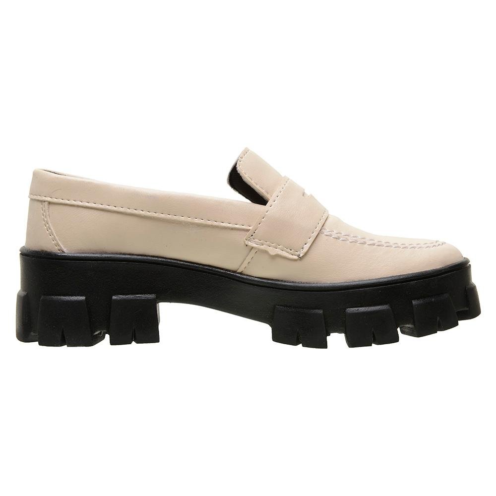 Mocassim Feminino Tratorado Confortável Elegante Casual Branco 3